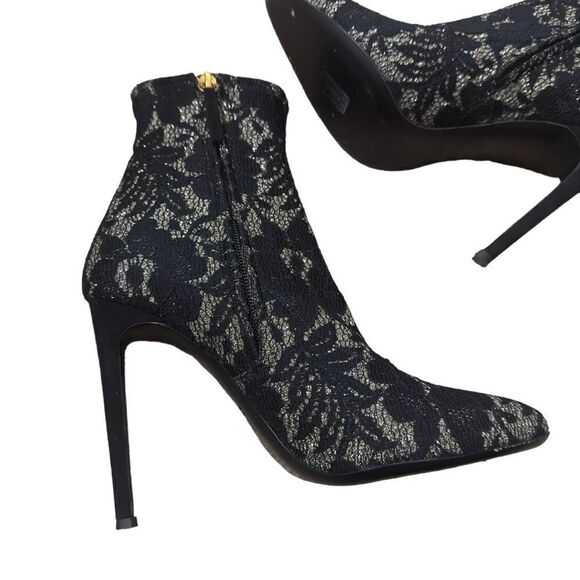 Giuseppe Zanotti Black Lace Pointy High Heel Boots Size 40 (US 10) - Picture 9 of 15